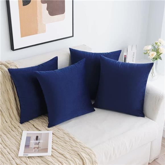 Pack of 4Velvet Throw PillowCovers Decorative Soft CozySolid Luxury Cushion Case - Picture 6 of 7